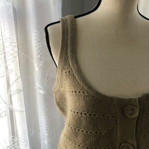 Jackpot organic button front vest  wool/angora SZ L